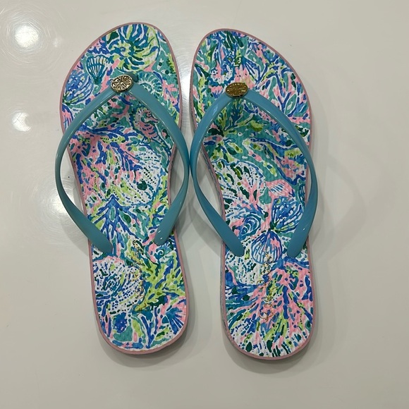 Brand new never worn Lilly Pulitzer FlipFlops Sz 9/10 Item# 8V - Picture 1 of 5